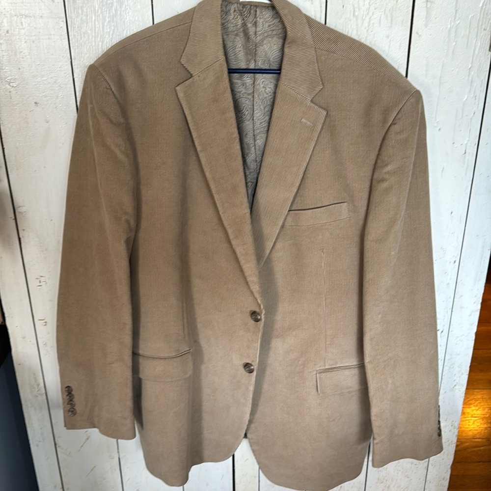 Stylish Tan Chaps Corduroy Blazer Size 48L (Runs slightly Large)